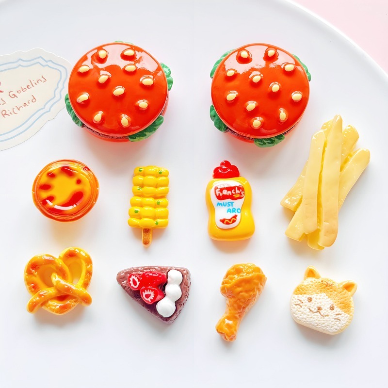 Resin Art Beach Theme - Karikatür 3D Burger Kızartması Reçine DIY