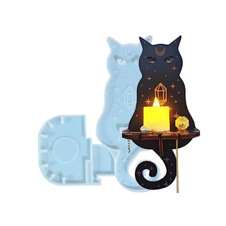 Resin Art Decor - Reçine Kalıpları Silikon, Duvara Monte Mumluk