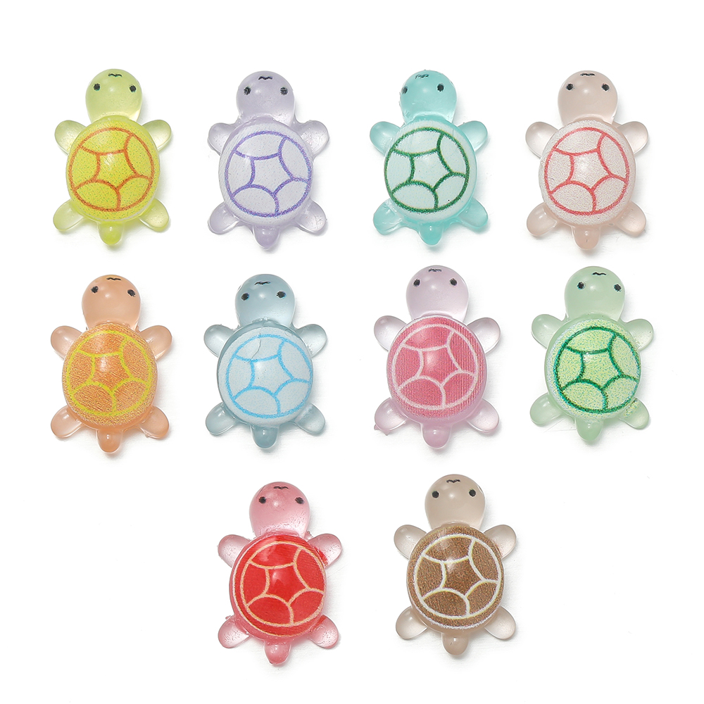 Resin Art Decor - 10 adet/lot Mini Reçine Deniz Kaplumbağaları