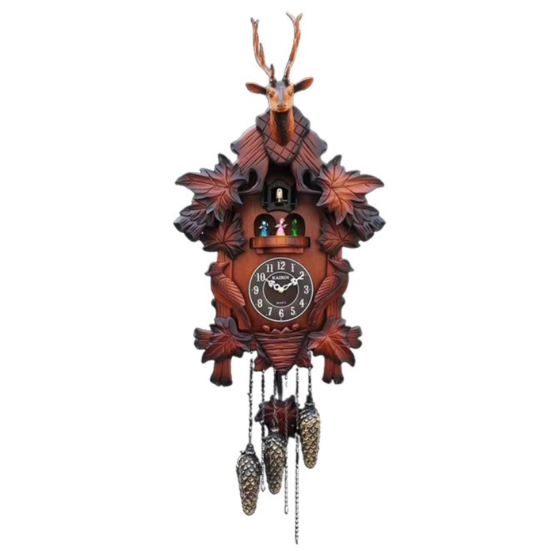 Resin Art Wall Clock - Guguklu Duvar Saati Masif Ahşap Saatler