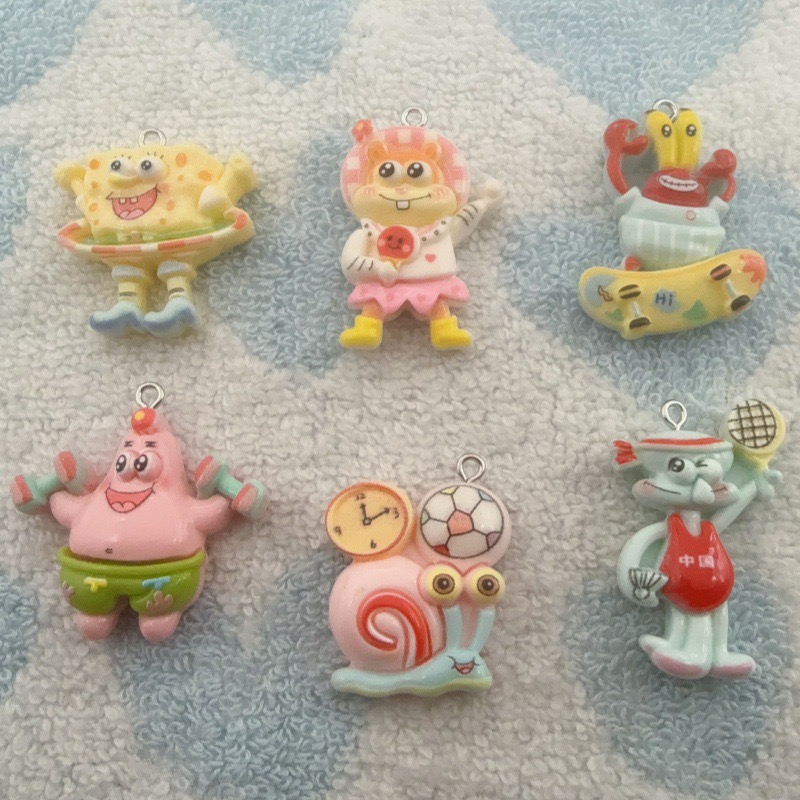 Resin Art Handmade - 10 adet karikatür reçine kolye ucu,