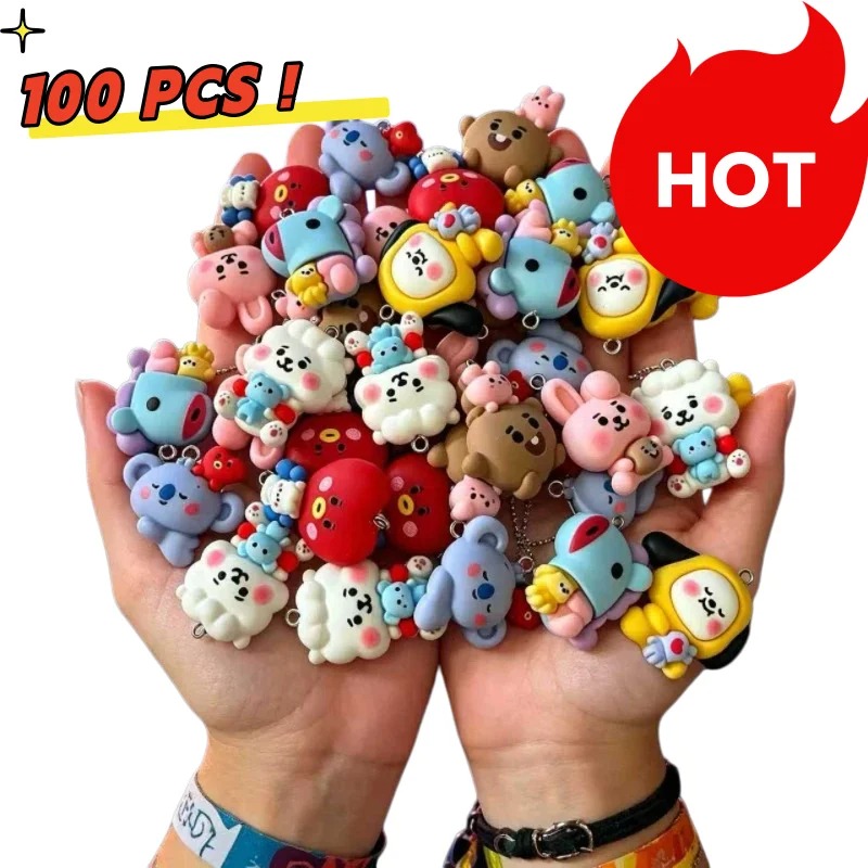 Resin Art Handmade - 7 adet BT21 Reçine Karikatür Figür