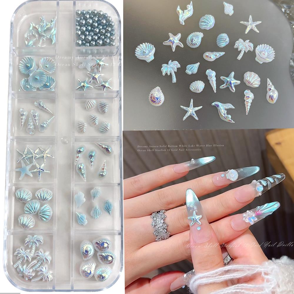 Resin Art Beach Theme - 12 Bölmeli 3D Karışık Okyanus Stili