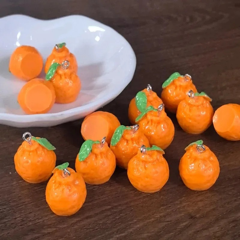 Resin Art Handmade - 10 adet 3D Simülasyon Dekopon Mandalina
