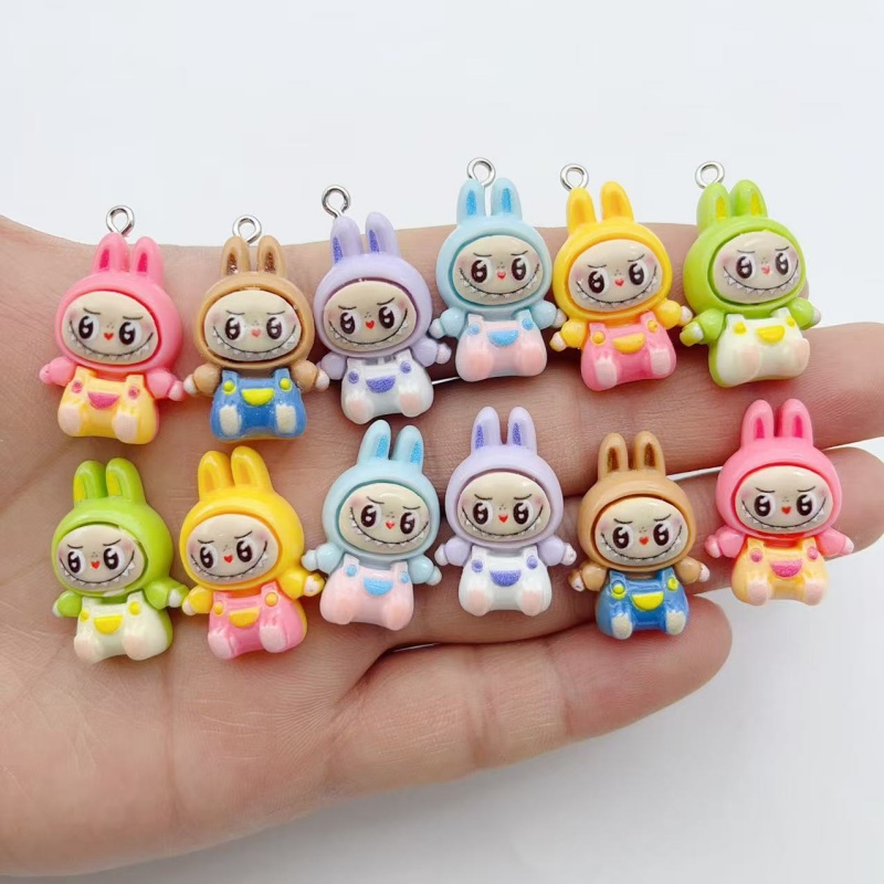 Resin Art Handmade - 10 adet Kawaii Tavşan Çilek Evi