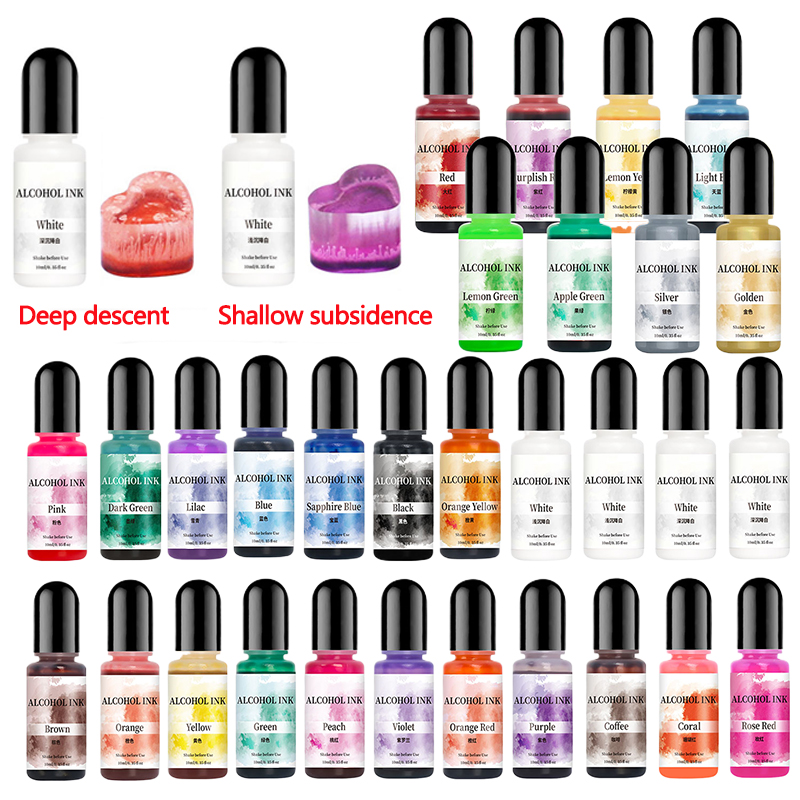 Resin Pigment Alcohol Ink - 10ml renklendirici boya için DIY epoksi