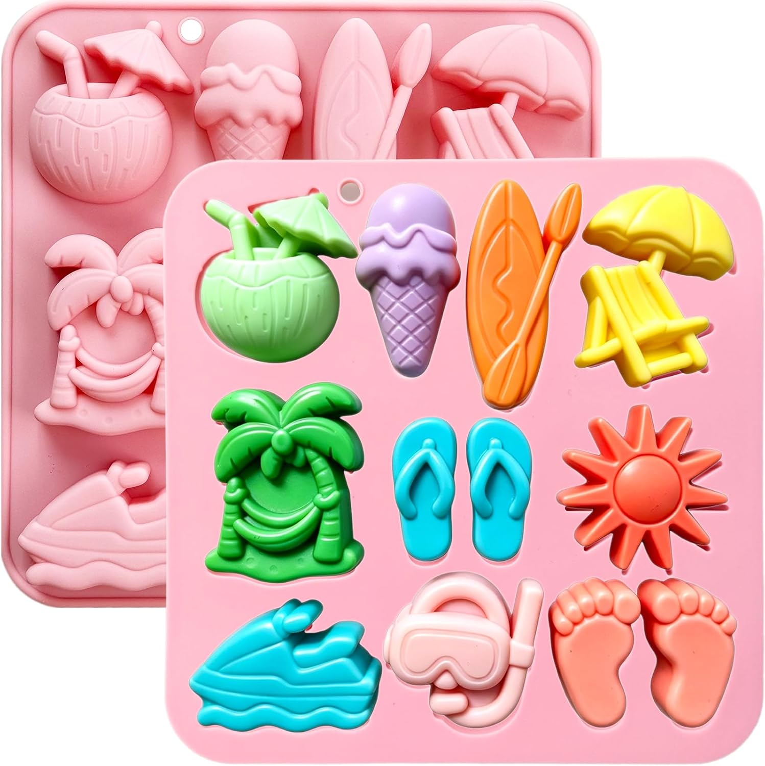 Resin Art Beach Theme - Yaz Plajı Silikon Kalıpları 10 Bölmeli