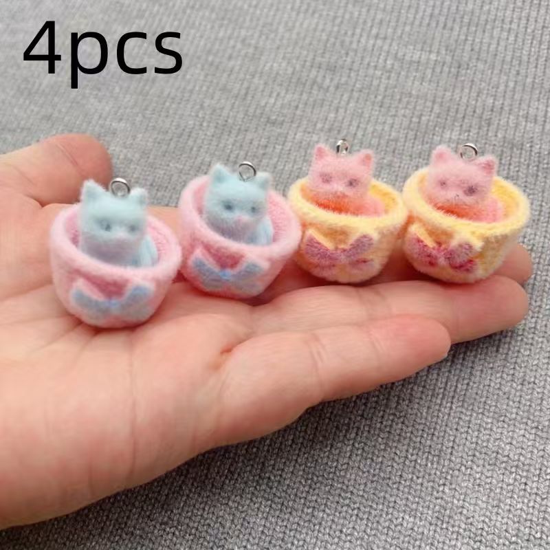 4 adet 3D peluş reçine kedi ko - Resin Art Handmade incelemesi ve fiyatı