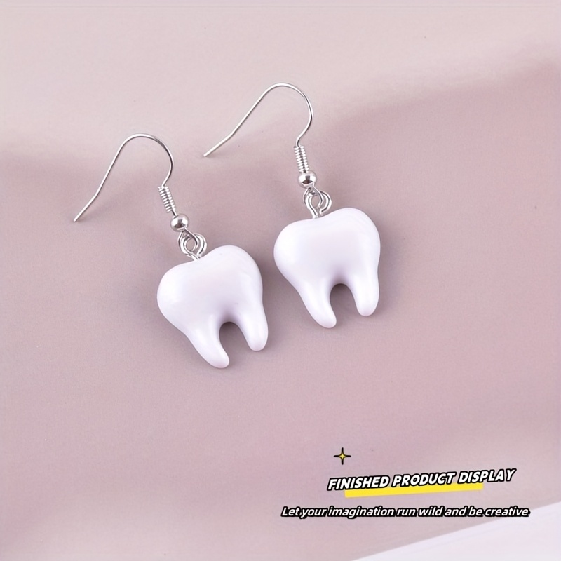10 adet eğlenceli diş reçine t - Resin Art Earrings incelemesi ve fiyatı
