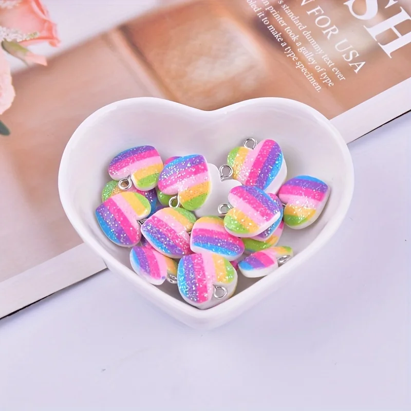 10 adet renkli kalp reçine tak - Resin Art Earrings incelemesi ve fiyatı