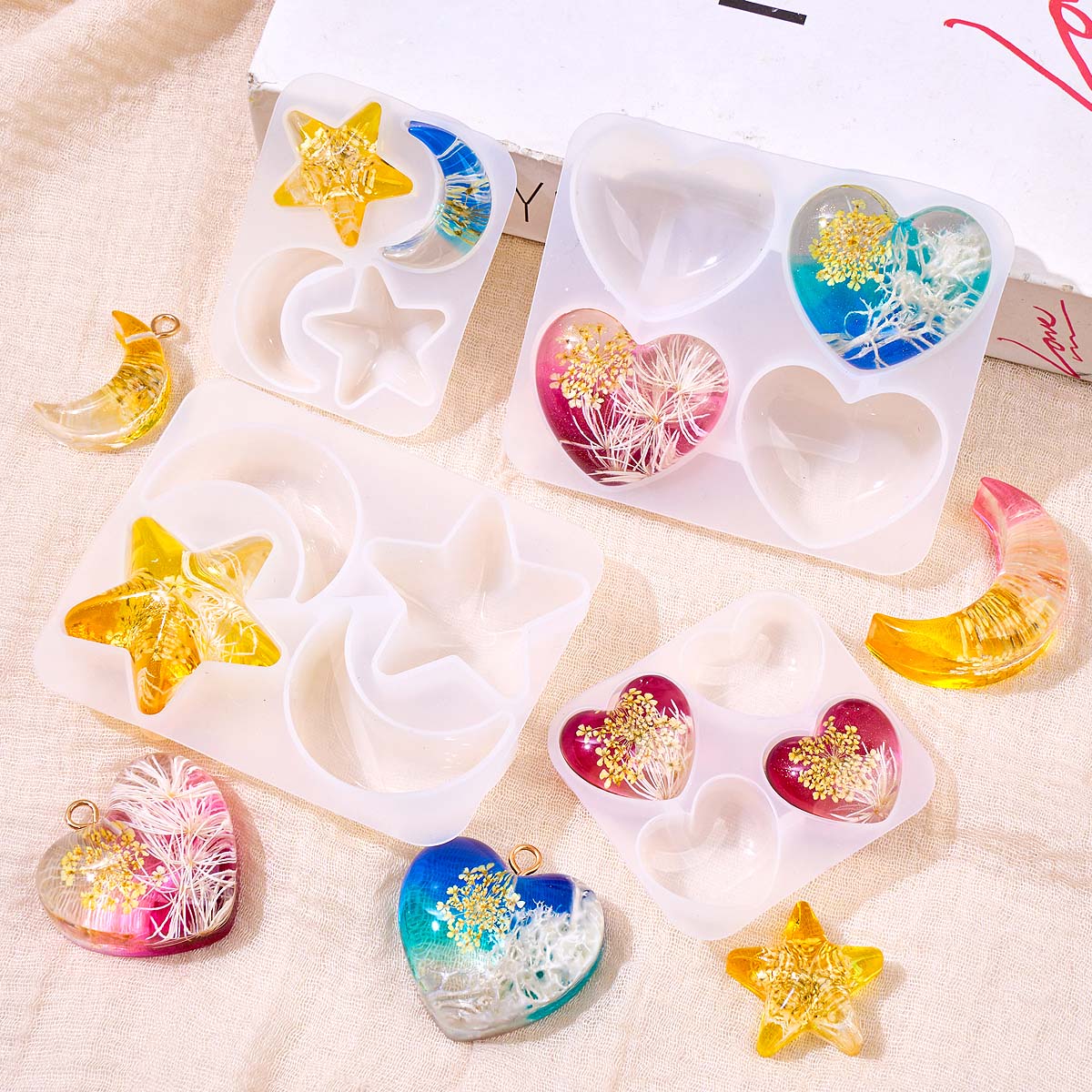 Kalp Yıldız Ay Kolye silikon k - Resin Art Liquid incelemesi ve fiyatı