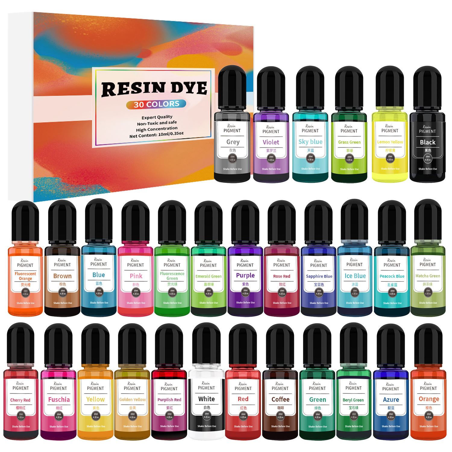 24/30 Renk Seti 10 ml Epoksi R - Resin Pigment Alcohol Ink incelemesi ve fiyatı