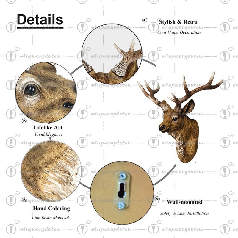17 inçlik Sahte Geyik Başı, Sa - Resin Art Handmade incelemesi ve fiyatı