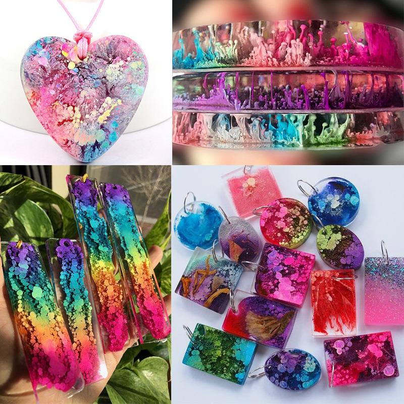24 renk 10ml sanat mürekkep al - Resin Pigment Alcohol Ink incelemesi ve fiyatı